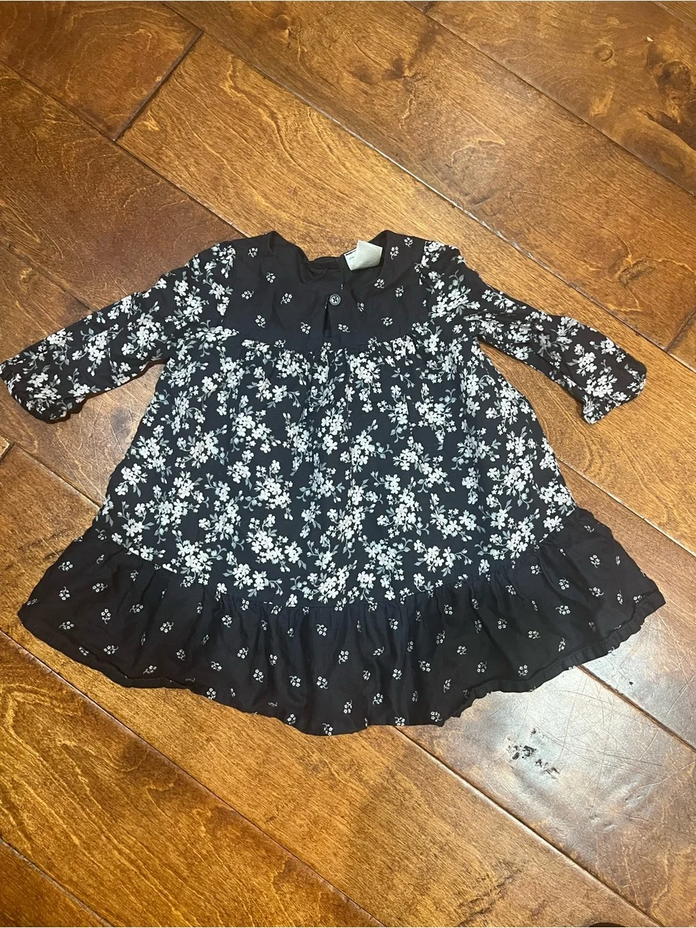 OshKosh B'gosh Black Floral Long-Sleeve Dress